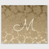 Elegant Monogram Goud Modern Meisje Bloemen Cadeaupapier (Vlak)