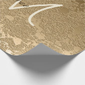 Elegant Monogram Goud Modern Meisje Bloemen Cadeaupapier (Hoek)