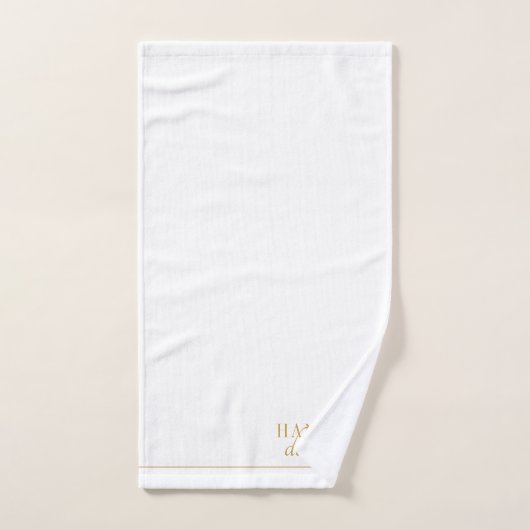 Elegant Monogram Goud Naam Wit Bad Handdoek (Handdoek)