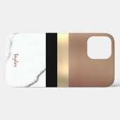Elegant monogram goud & roos goudmarmer Case-Mate iPhone case (Achterkant (horizontaal))