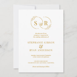 Elegant Monogram Goud Script Modern Bruiloft Kaart