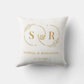Elegant Monogram Goud Script Modern huwelijksgesch Kussen (Achterkant)