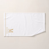 Elegant Monogram Goud Script Naam Wit Bad Handdoek (Handdoek)