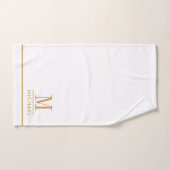 Elegant Monogram Goud Script Naam Wit Bad Handdoek (Handdoek)