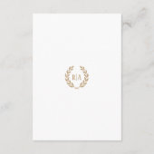 Elegant Monogram Goud Wit Trouwen Informatiekaartje (Achterkant)