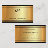 Elegant Monogram Goud ziet er modern verfijnd uit Visitekaartje (Voorkant / Achterkant)