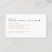 Elegant Monogram Goud Zwart Script Naam Visitekaartje (Achterkant)