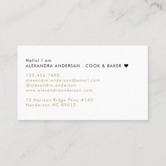 Elegant Monogram Goud Zwart Script Naam Visitekaartje (Achterkant)