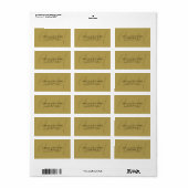 elegant monogram goud zwart terugkeeradres etiket (Full Sheet)