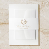 Elegant Monogram Goud Zwart Wit Bruiloft Uitnodigingen Wikkel