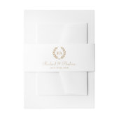 Elegant Monogram Goud Zwart Wit Bruiloft Uitnodigingen Wikkel (Voorkant Voorbeeld)