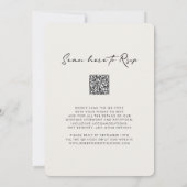 Elegant Monogram Gouden Ampersand QR Code Bruiloft Kaart (Achterkant)