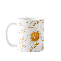 Elegant monogram gouden bessen patroon