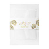 Elegant Monogram Gouden Ginkgo Biloba bladeren Uitnodigingen Wikkel (Voorkant Voorbeeld)