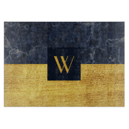 Elegant Monogram Gouden Marmer Snijplank
