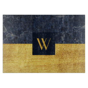 Elegant Monogram Gouden Marmer Snijplank