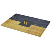 Elegant Monogram Gouden Marmer Snijplank (Hoek)