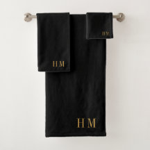 Elegant Monogram Gouden Naam Zwart