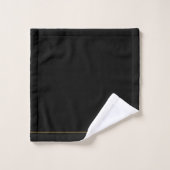 Elegant Monogram Gouden Naam Zwart Bad Handdoek (Wasdoekje)