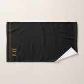 Elegant Monogram Gouden Naam Zwart Bad Handdoek (Handdoek)