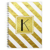 Elegant monogram gouden strepen notitieboek (Voorkant)