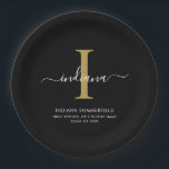 Elegant Monogram Graduation 2026 Party Papieren Bordje<br><div class="desc">Graduation 2026 Monogram Script Initial Name Grad Party paper plates. Edit and customize with your own name,  initial,  school name and class by clicking the "Personalize" button.</div>