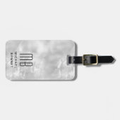 Elegant Monogram Gray Bagagelabel (Voorkant horizontaal)