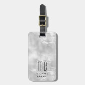 Elegant Monogram Gray Bagagelabel (Voorkant verticaal)