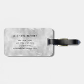 Elegant Monogram Gray Bagagelabel (Achterkant horizontaal)