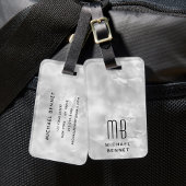 Elegant Monogram Gray Bagagelabel