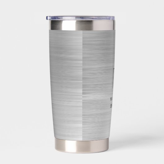 Elegant Monogram Gray Geïsoleerde Drinkbeker (Rechts)