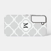 Elegant Monogram Gray Samsung Galaxy Hoesje (Achterkant horizontaal)