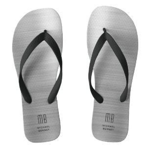 Elegant Monogram Gray Teenslippers