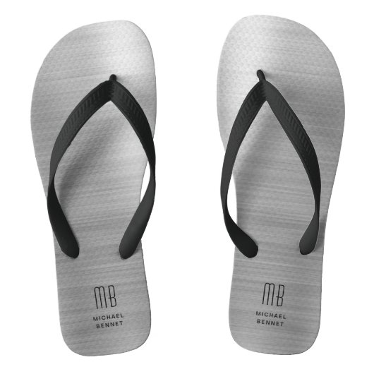 Elegant Monogram Gray Teenslippers (Voetbed)