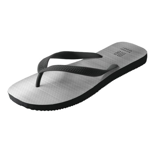 Elegant Monogram Gray Teenslippers (Schuin)