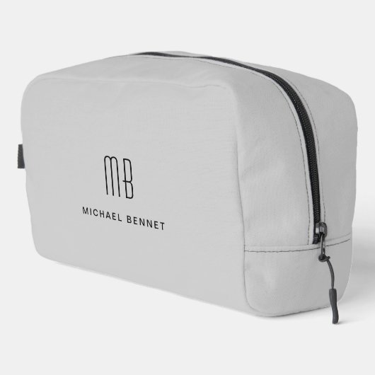 Elegant Monogram Gray Toilettasje (Rechterhoek)