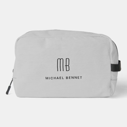 Elegant Monogram Gray Toilettasje (Achterkant)