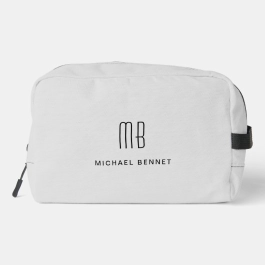 Elegant Monogram Gray Toilettasje (Achterkant)