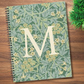 Elegant Monogram Green Jasmine Floral Notitieboek