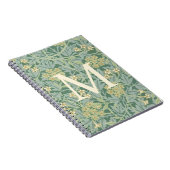 Elegant Monogram Green Jasmine Floral Notitieboek (Rechterzijde)