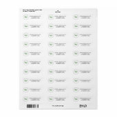 Elegant Monogram Green Return Address Label (Full Sheet)