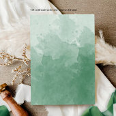 Elegant Monogram Green Waterverf Wedding Invitati Kaart