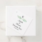 Elegant Monogram Greenery Wedding Bedankjes Labels (In situ)