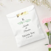 Elegant Monogram Greenery Wedding Bedankzakje (Gezegeld)