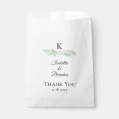 Elegant Monogram Greenery Wedding Bedankzakje (Voorkant)