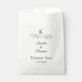 Elegant Monogram Greenery Wedding Bedankzakje