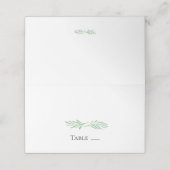 Elegant Monogram Greenery Wedding Plaatskaartje (Buitenkant ongevouwen)