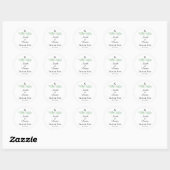 Elegant Monogram Greenery Wedding Sticker (Vel)