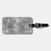 Elegant monogram grijs bagagelabel (Voorkant horizontaal)