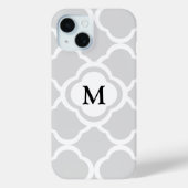 Elegant monogram grijs patroon Case-Mate iPhone case (Achterkant)